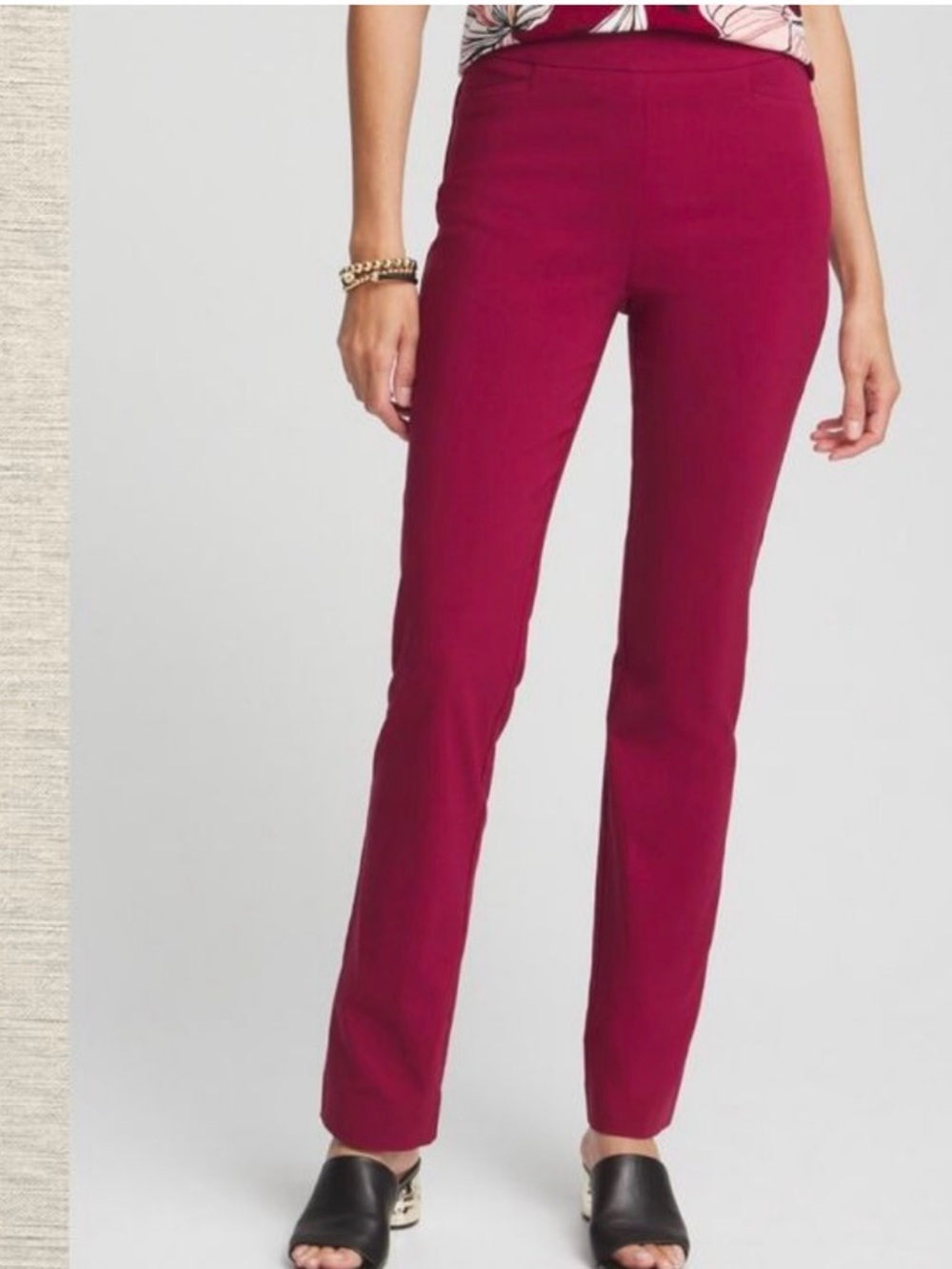 Chico's So Slimming 360 Brigitte Slim Leg Pants Plum Berry Sz 2.5 Regular 14 NWT
